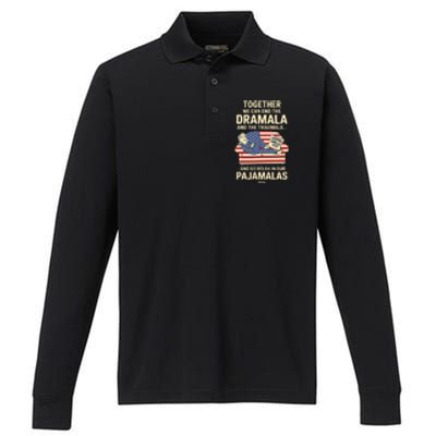 End The Dramala And The Traumala And Relax In Our Pajamalas Performance Long Sleeve Polo