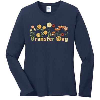 Embryo Transfer Day Ivf Flowers Ivf Transfer Day Couple Ladies Long Sleeve Shirt