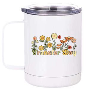 Embryo Transfer Day Ivf Flowers Ivf Transfer Day Couple 12 oz Stainless Steel Tumbler Cup