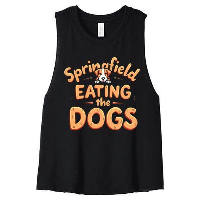 Eating The Dogs In Springfield Election Women's Racerback Cropped Tank