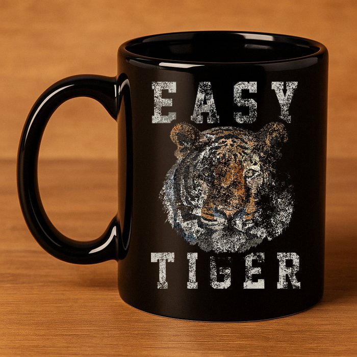 Easy Tiger Distressed Casualchic 11oz C Handle Ceramic Mug