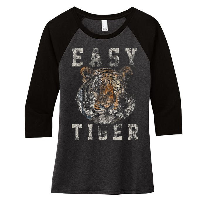 Easy Tiger Distressed Casualchic Women's Tri-Blend 3/4-Sleeve Raglan Shirt