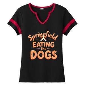 Eating The Dogs In Springfield Election Ladies Halftime Notch Neck Tee