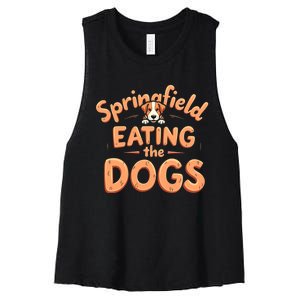 Eating The Dogs In Springfield Election Women's Racerback Cropped Tank