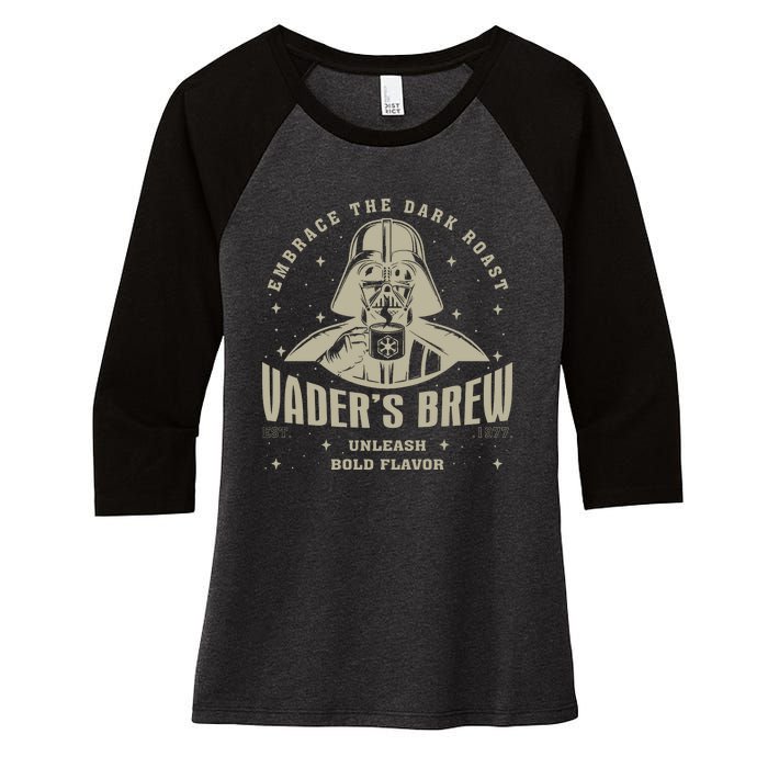 Embrace The Dark Brew Est 1977 Darth Women's Tri-Blend 3/4-Sleeve Raglan Shirt