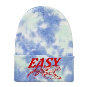 Easy Tiger Distressed Graphic Tie Dye 12in Knit Beanie