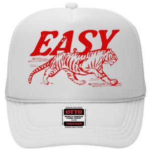 Easy Tiger Distressed Graphic High Crown Mesh Back Trucker Hat