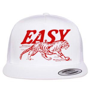 Easy Tiger Distressed Graphic Flat Bill Trucker Hat