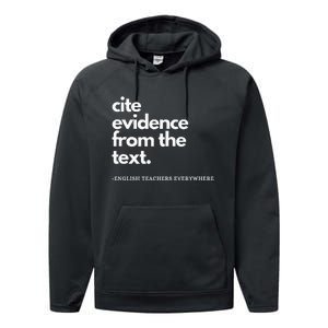 English Teacher Ela Cite Evidence From The Text Performance Fleece Hoodie