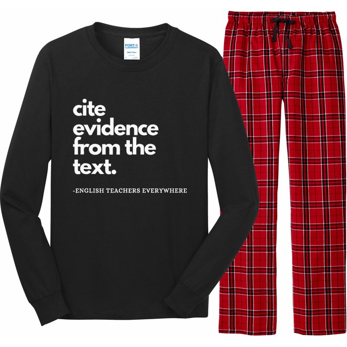 English Teacher Ela Cite Evidence From The Text Long Sleeve Pajama Set