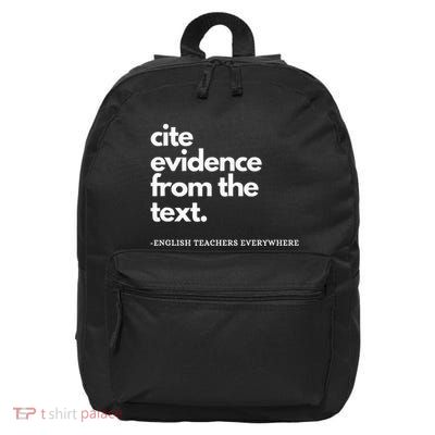 English Teacher Ela Cite Evidence From The Text 16 in Basic Backpack