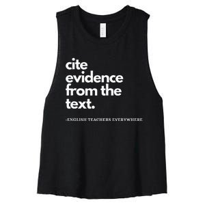 English Teacher Ela Cite Evidence From The Text Women's Racerback Cropped Tank