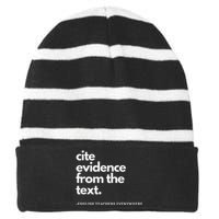 English Teacher Ela Cite Evidence From The Text Striped Beanie with Solid Band