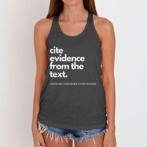 English Teacher Ela Cite Evidence From The Text Women's Knotted Racerback Tank