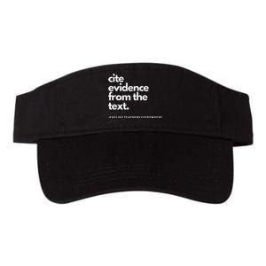 English Teacher Ela Cite Evidence From The Text Valucap Bio-Washed Visor