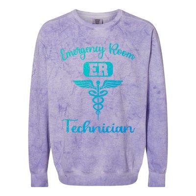 Er Tech Emergency Room Technologists Technicians Gift Colorblast Crewneck Sweatshirt