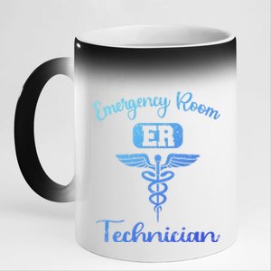 Er Tech Emergency Room Technologists Technicians Gift 11oz Black Color Changing Mug