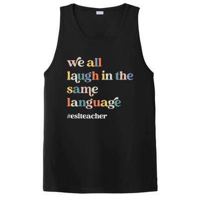 ESL Teacher ESOL Student Cute Retro Back To School First Day PosiCharge Competitor Tank