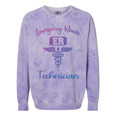 Er Tech Emergency Room Technologists Technicians Gift Colorblast Crewneck Sweatshirt