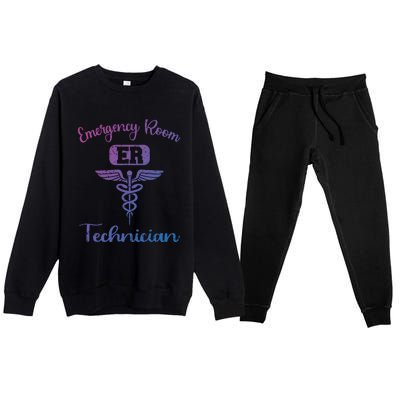 Er Tech Emergency Room Technologists Technicians Gift Premium Crewneck Sweatsuit Set