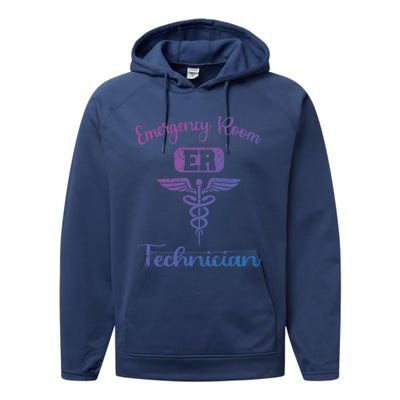 Er Tech Emergency Room Technologists Technicians Gift Performance Fleece Hoodie