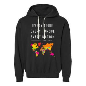 Every Tribe Every Tongue Every Nation Revelation Garment-Dyed Fleece Hoodie