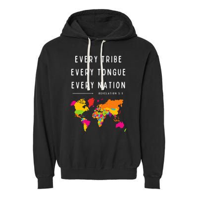 Every Tribe Every Tongue Every Nation Revelation Garment-Dyed Fleece Hoodie