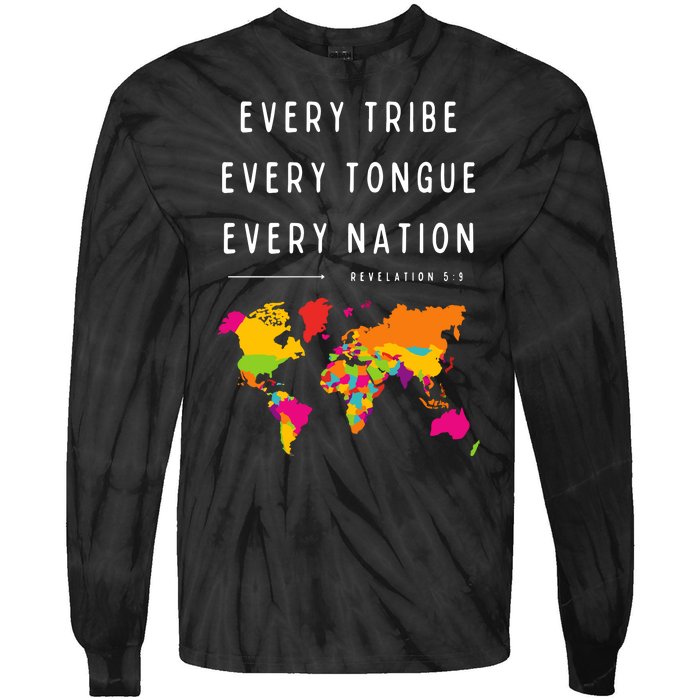 Every Tribe Every Tongue Every Nation Revelation Tie-Dye Long Sleeve Shirt