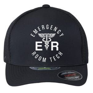 ER Tech Emergency Room Tech Caduceus ER Technician Flexfit Unipanel Trucker Cap