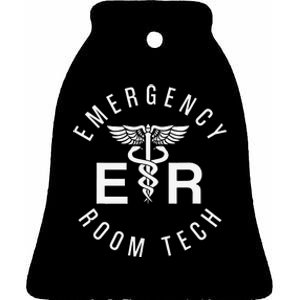 ER Tech Emergency Room Tech Caduceus ER Technician Ceramic Bell Ornament