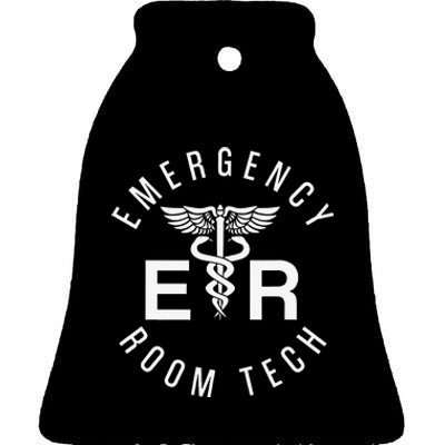 ER Tech Emergency Room Tech Caduceus ER Technician Ceramic Bell Ornament