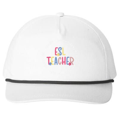 ESL Teacher English As A Second Language Teacher Snapback Five-Panel Rope Hat