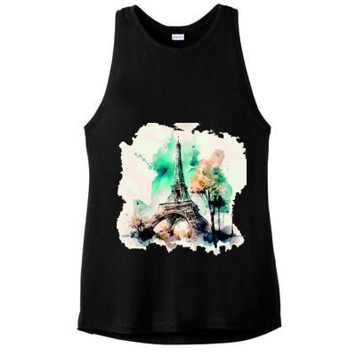Eiffel Tower Ladies PosiCharge Tri-Blend Wicking Tank