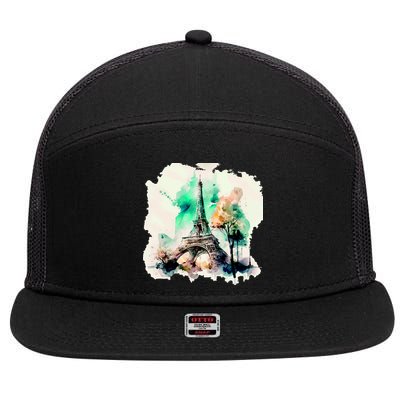 Eiffel Tower 7 Panel Mesh Trucker Snapback Hat
