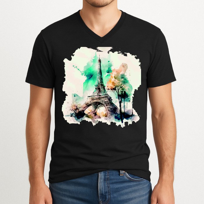Eiffel Tower V-Neck T-Shirt