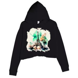 Eiffel Tower Crop Fleece Hoodie