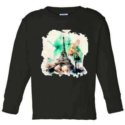 Eiffel Tower Toddler Long Sleeve Shirt