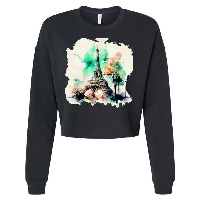Eiffel Tower Cropped Pullover Crew