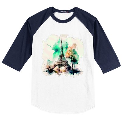 Eiffel Tower Baseball Sleeve Shirt