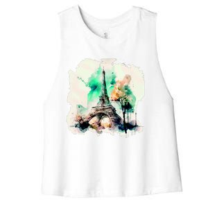 Eiffel Tower Women's Racerback Cropped Tank