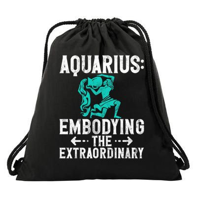 Embodying the Extraordinary Aquarius Drawstring Bag