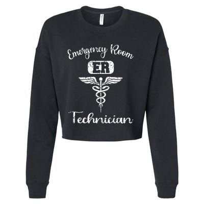 ER Tech Emergency Room Technologists Technicians Cropped Pullover Crew