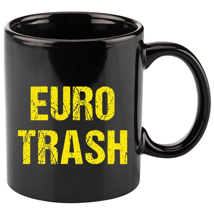 Euro Trash 11oz C Handle Ceramic Mug