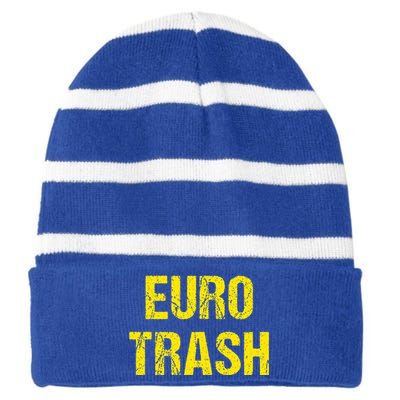 Euro Trash Striped Beanie with Solid Band