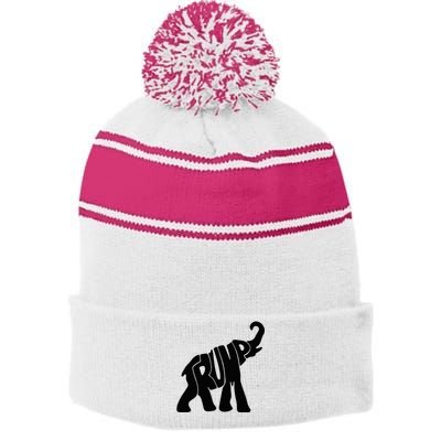 Elehphant Trump Stripe Pom Pom Beanie