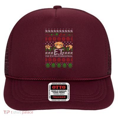 Et The Extraterrestrial Ugly Christmas Family High Crown Mesh Back Trucker Hat