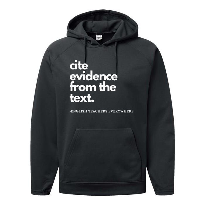 English Teacher Ela Cite Evidence From The Text Performance Fleece Hoodie