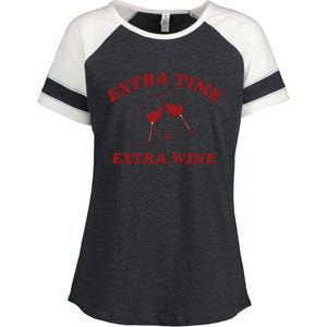 Extra Time = Extra Wine Enza Ladies Jersey Colorblock Tee