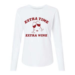 Extra Time = Extra Wine Womens Cotton Relaxed Long Sleeve T-Shirt