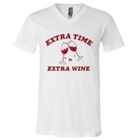 Extra Time = Extra Wine V-Neck T-Shirt